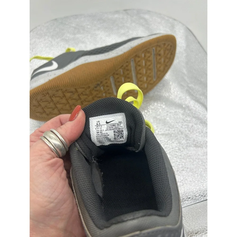 Nike React Metcon Training Gym Shoes Gray Yellow Men's US 8.5 CU3580 007 - Picture 3 of 5